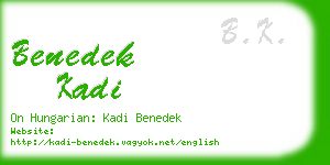 benedek kadi business card